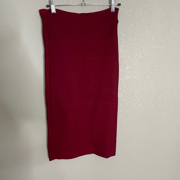 Bcbgmaxazria Dark Red Bodycon Skirt Small - Picture 3 of 6
